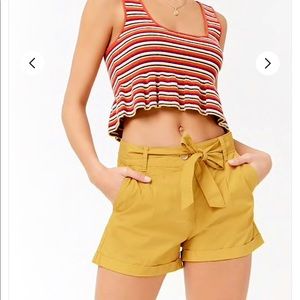 Mustard Shorts Cotton Cuffed Forever 21 Size S